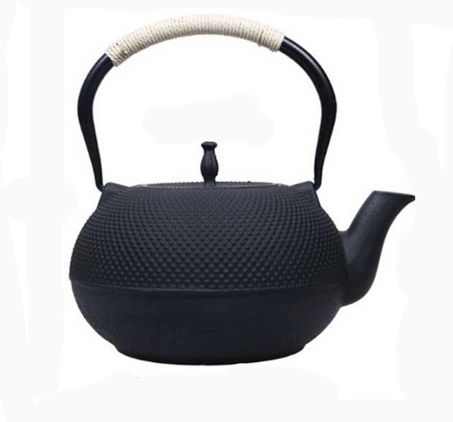 茶壺 日本 老鐵壺 生鐵壺 鐵茶 鐵壺煮茶 電磁爐 鑄鐵爐可使用 燒水泡茶, 1個, 1.8L鑄鐵壺, 黑, 1800ml