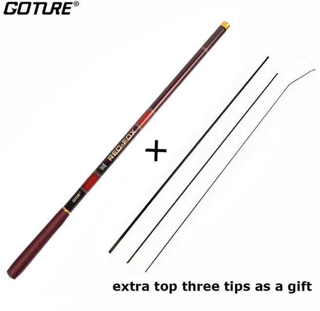 Goture RED FOX 3.0-7.2M 스트림 낚싯대 탄소 섬유 텔레스코픽 초경량 잉어 낚시대 Tenkara Rod Tackle, 01 China Mainland, 02 only rod, 06 3.0m