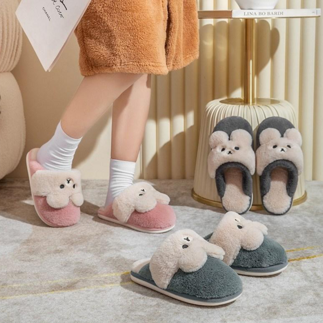 [신혼일기] 포근포근 아기곰 겨울 실내화 층간소음 미끄럼 방지 거실화 사무실화 융털