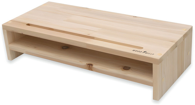 우드밀리 삼나무 원목 모니터 받침대 2단, 모니터받침대 베이직2단, 1개