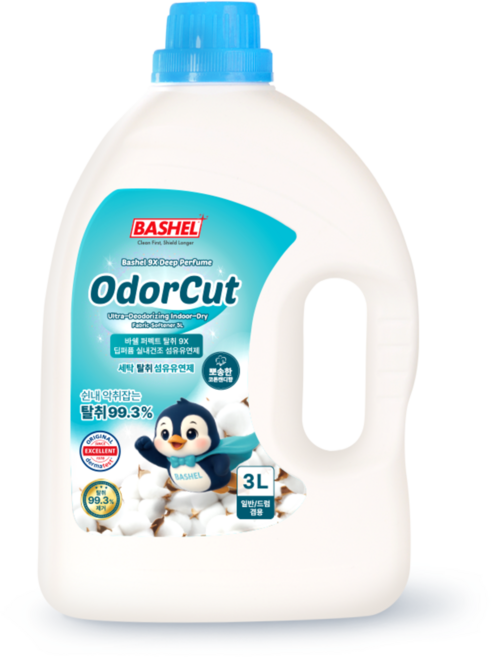 바쉘 퍼펙트 탈취 9X 딥퍼퓸 실내건조 초고농축 섬유유연제 코튼캔디, 1개, 3L
