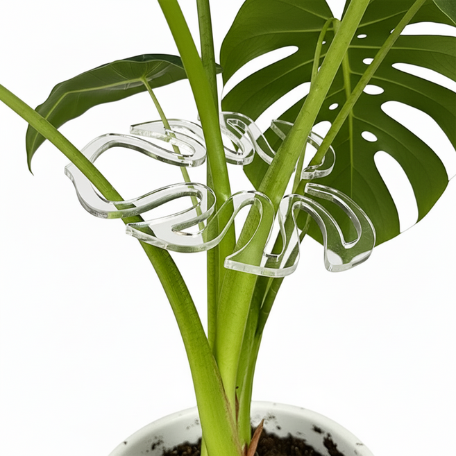 퓨어베어스마켓 몬스테라 알로카시아 식물 줄기 투명 지지대, 3개