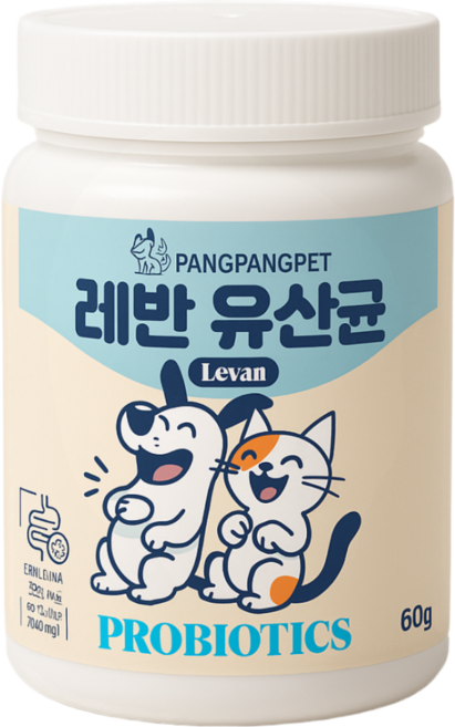 팡팡펫 레반 강아지 고양이 장건강 영양제 설사 변비 유산균, 1개, 장건강/유산균, 60g