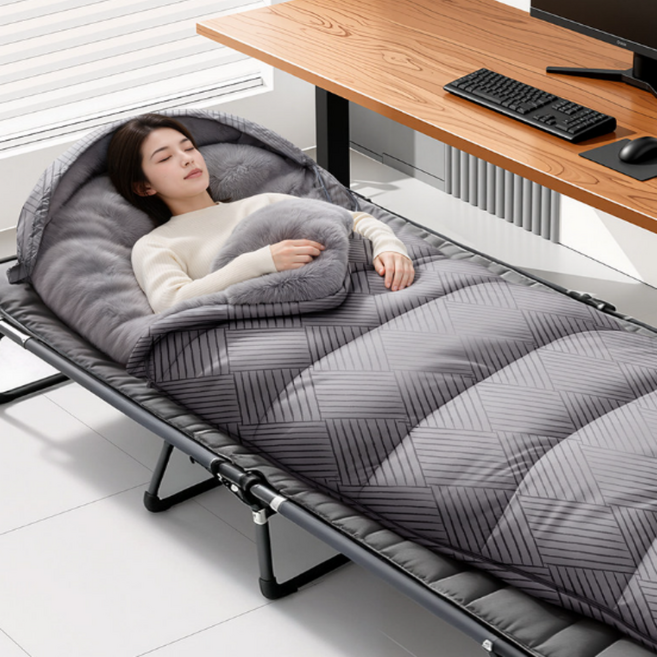 소단 극세사 털 동계 방수 캠핑 침낭, 1개, 그레이