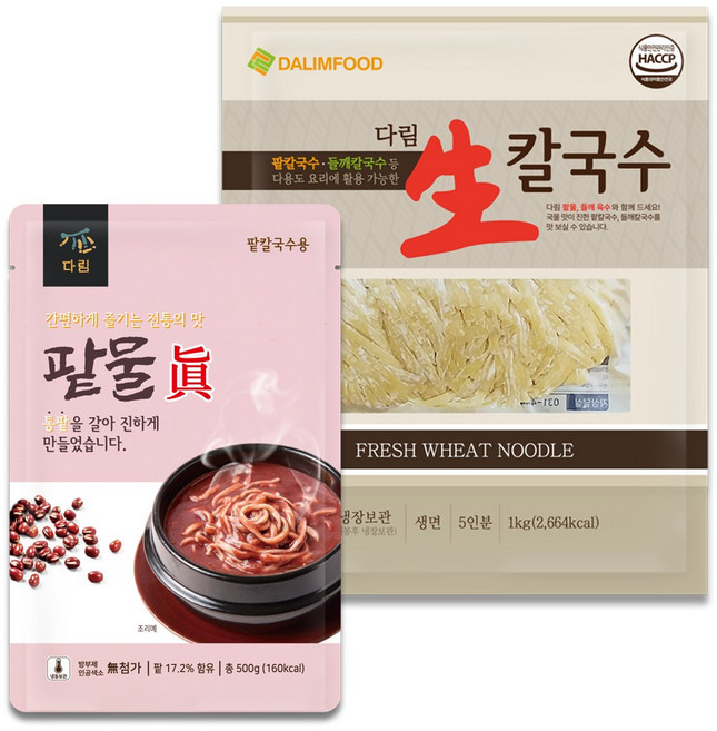 다림식품 진한팥물 팥칼국수 5인분(면+팥물), 3.5kg, 1세트