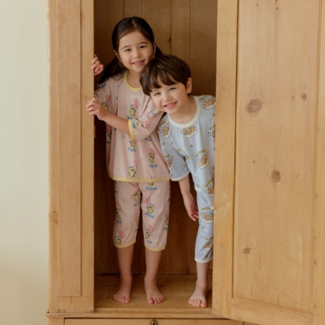 아이숲 둥둥프렌즈 모달 칠부실내복 상하의 세트