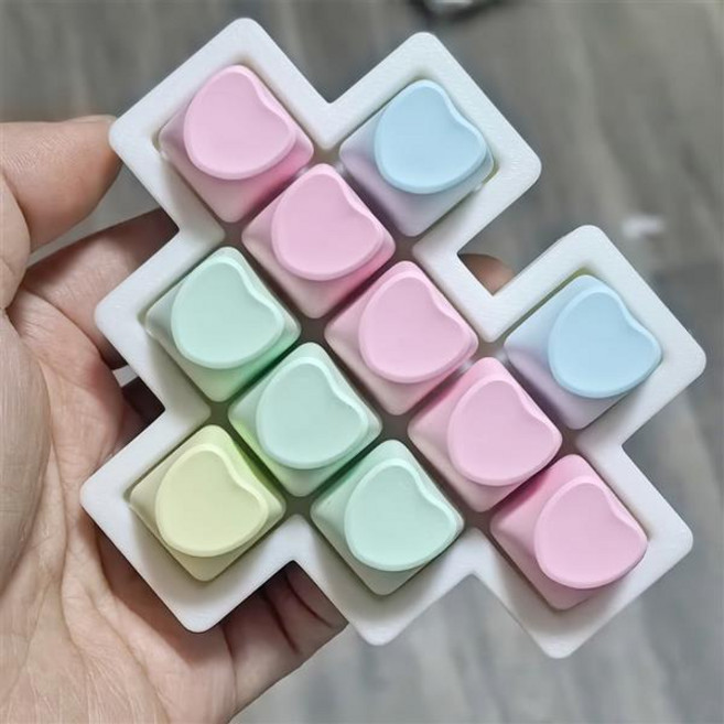 재미있는 피젯 키보드 파스텔 더블 하트 버튼 클릭커 딸깍이 톡톡이 키캡 피젯토이 스트레스해소 장난감, 11키 sps550