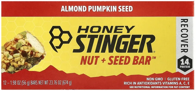 지금 곧 품절됩니다 Honey Stinger Nut + Seed Bar™ 아몬드 호박씨 바 12개 각 56g(1.98oz) 서둘러주시면 감사하겠습니다, HoneyStingerNutSeedBar아몬드호박씨바1 - 쿠팡