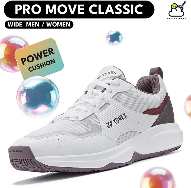 요넥스 프로 무브 클래식 와이드 남성 여성 테니스화 화이트레드 슈즈 신발
