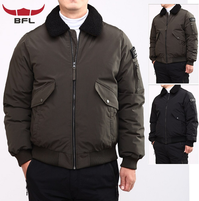 [샤인힐즈] 겨울 버팔로 BFL 탈부착 양털 카라퍼 웰론 패딩 항공점퍼 BFD7000