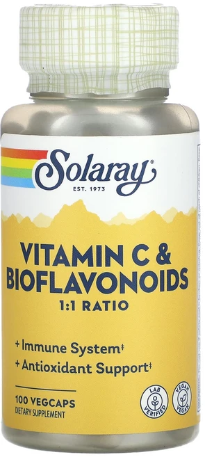 Solaray 비타민C 및 바이오플라보노이드 1:1 비율 베지 캡슐 100정, Solaray비타민C및바이오플라보노이드11비율베지캡슐1, 1개 - 쿠팡