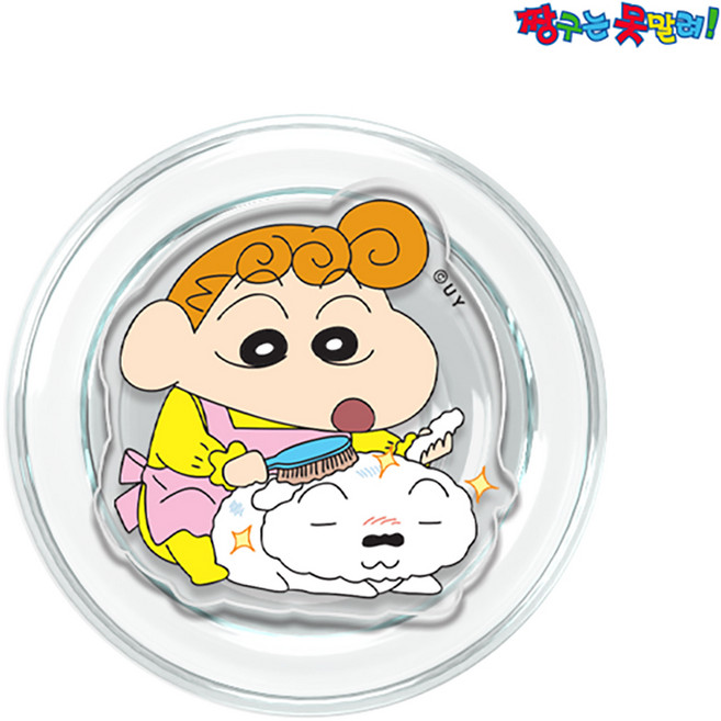 짱구는못말려 짱구 맥세이프 그립 톡 아크릴 스마트 거치대, 1개, 삼총사-짱아랑흰둥이