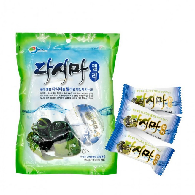 미성식품 다시마젤리(170g) 국산 다시마분말 젤리 간식, 1개, 1g
