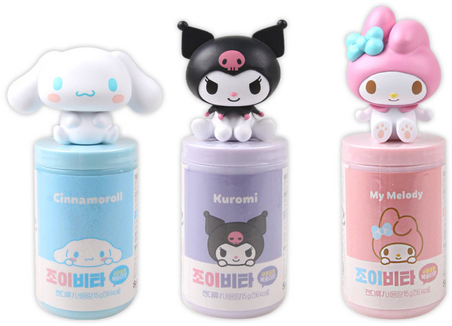 산리오 조이비타 시나모롤+쿠로미+마이멜로디 3종, 1세트, 15g