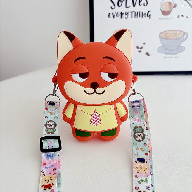 번블랙 주토피아 캐릭터 인형 파우치 어린이 유치원 크로스백