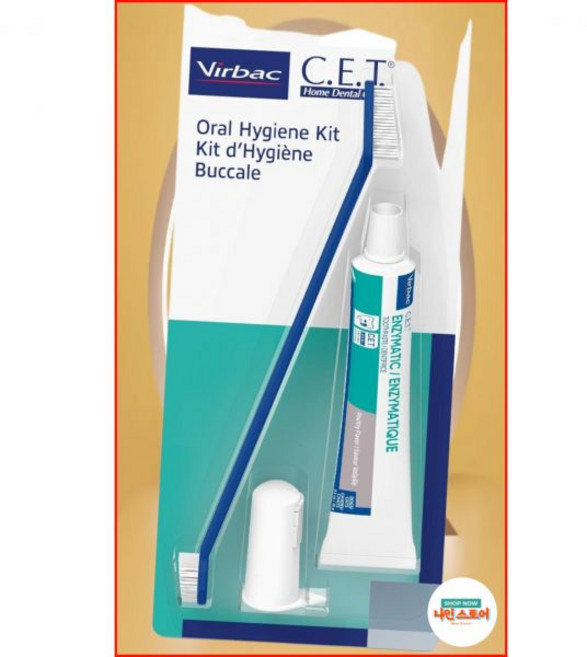 버박 CET 구강 위생 키트 고양이 개용 양면 칫솔 손가락 닭고기 맛 25 온즈 치약이 포함 3피스 세트 플, 버박 CET 구강 위생 키트 고양이 개용 양면 칫솔 손, 1개