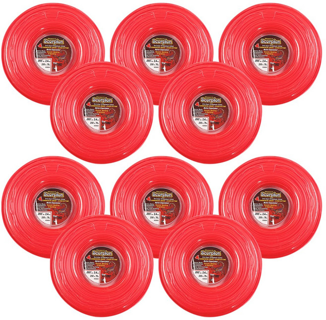 [총 10개] 미국산 스콜피온 예초기줄 나일론줄 2.4mm 76m 삼각타입 끈날, 10개