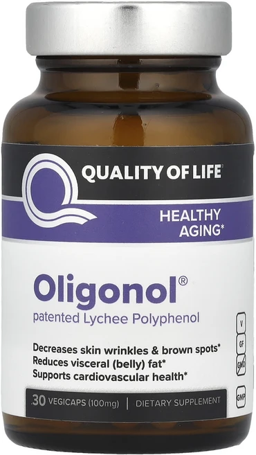퀄리티오브라이프랩스 Oligonol 100mg 베지캡슐 30정, 6개 - 쿠팡