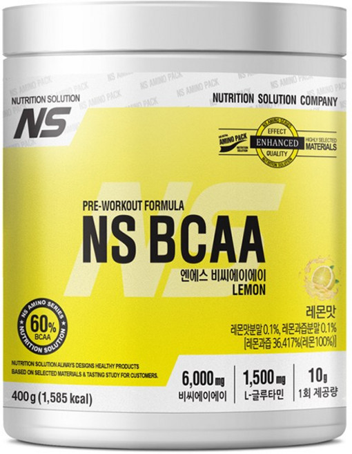 NS BCAA 레몬맛 아미노산 보충제, 1개, 400g