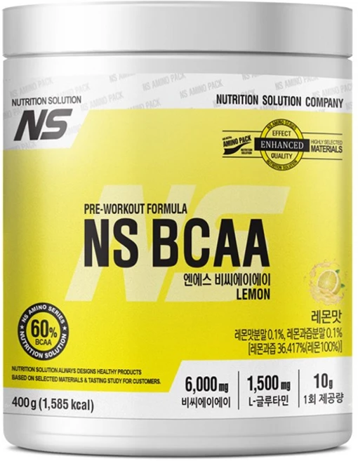 NS BCAA 레몬맛 아미노산 보충제, 1개, 400g - 쿠팡