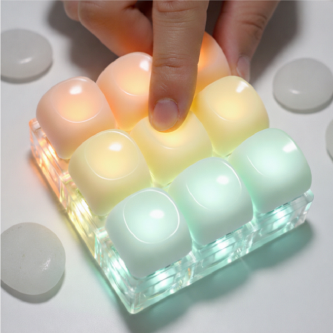 아크배라 LED 조약돌 키캡 감성 키링 딸깍이, 1개, 조약돌 9구