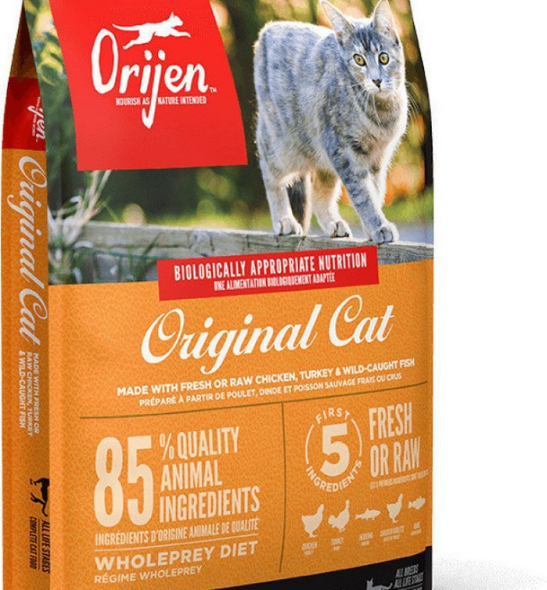 Orijen 歐睿健 Guardian 8 無穀貓飼料 90% 動物成分 鮮雞、鮭魚、兔肉, 1個, 鮮雞愛貓_1kg(送魚造型玩具)