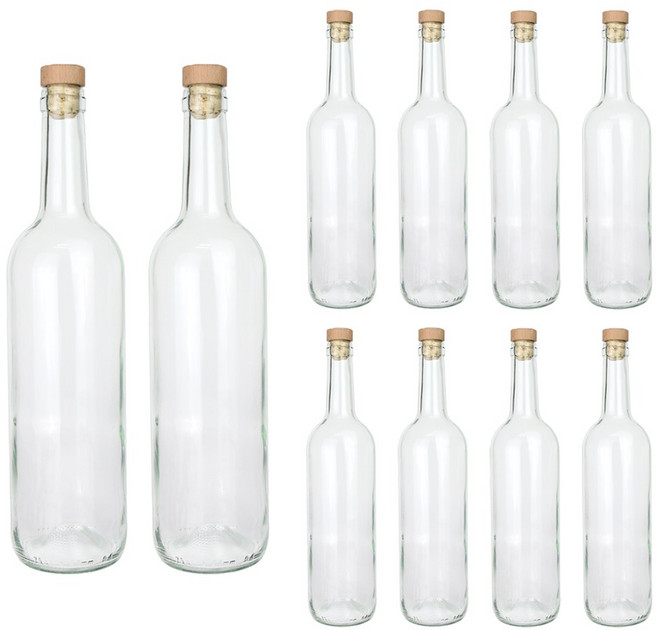 가인글로벌 와인750 투명병 + 우드 코르크, 10개, 750ml