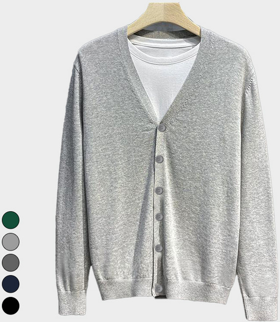 텐클로 빅사이즈 남녀공용 솔리드 니트 가디건 TC-411