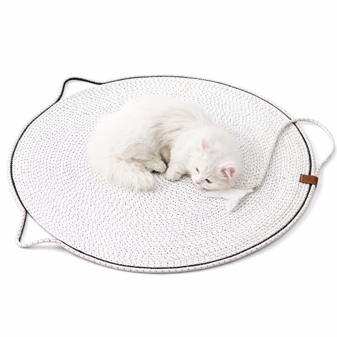그램도그 고양이 원형 스크래쳐 매트, 1개, 화이트