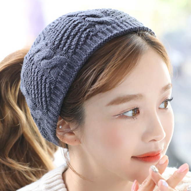 미스21 도톰한 니트꽈배기 뜨개치오 헤어밴드 여성 여자 성인 터번 머리띠 1+1 무배 (hb960)