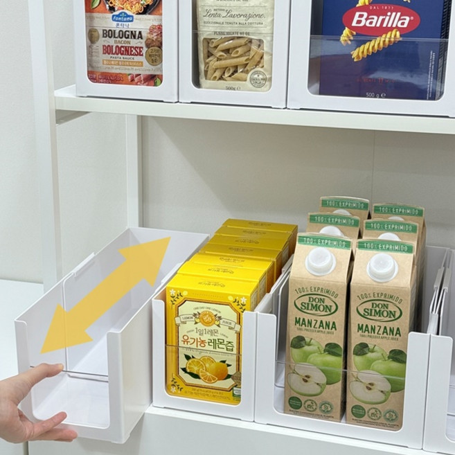 [2p세트] 확장형 ABS 길이조절 쌓아쓰는 투명창 팬트리 주방 싱크대 정리함, 1세트, 익스텐드  정리함