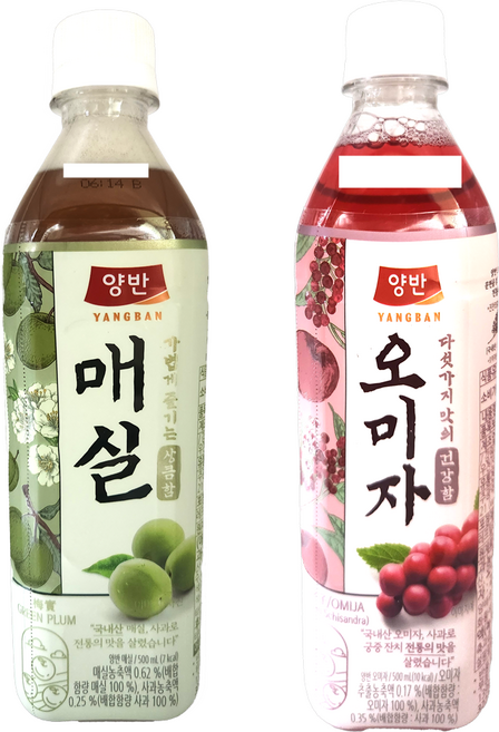 양반 매실차 6개 + 오미자차 6개 총12개(500ml), 12개, 500ml