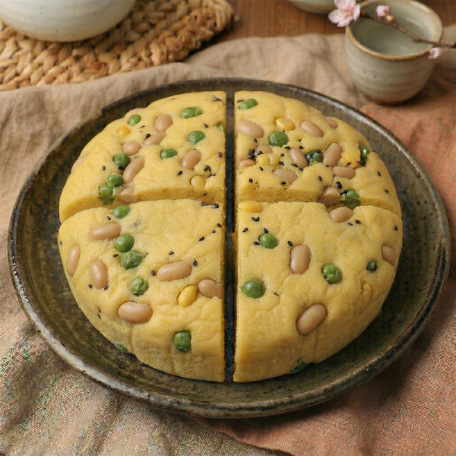 옛날 진짜 옥수수술빵 휴게소술빵 길거리술빵 간식빵 저칼로리빵, 400g, 8개