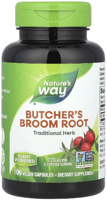 네이처스웨이 가엽수 뿌리 Butchers Broom Root 베지 캡슐 100정, 1개 - 쿠팡