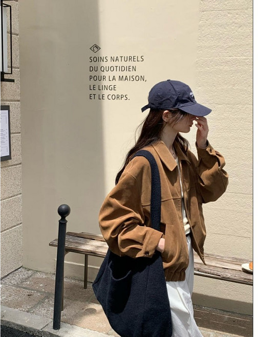 [주문폭주] 스웨이드블루종 세무 자켓 잠바 블루종 스웨이드 원단 밤색 브라운 갈색 아우터