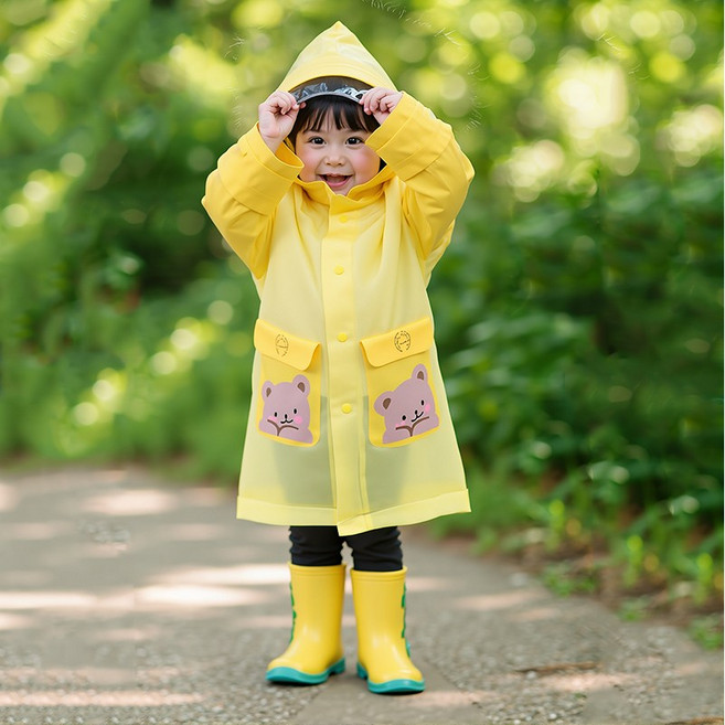 루미포유 KC인증 아동 우비 남아 여아 유치원 등교 레인코트