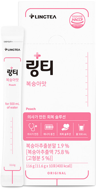 링티 복숭아맛, 11.6g, 10개