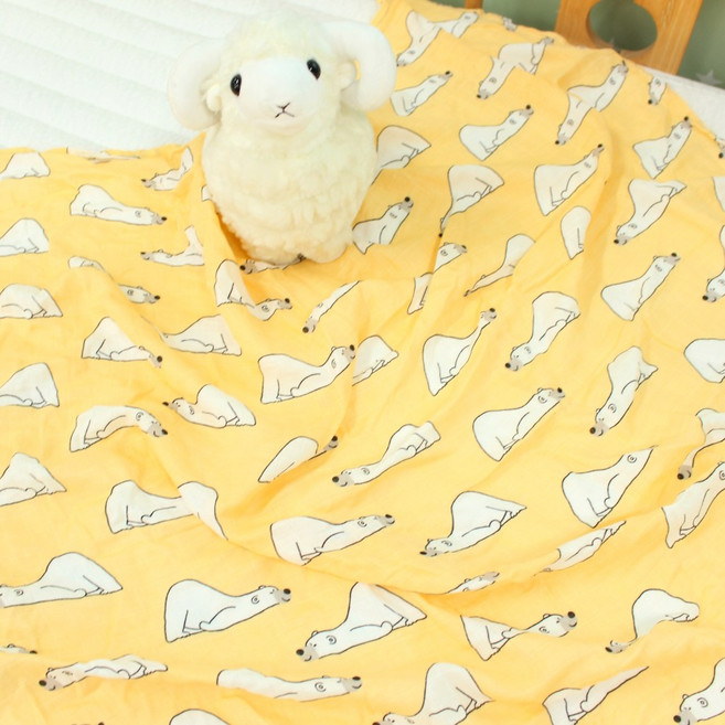 2겹 거즈 블랭킷/극세사담요/어린이집낮잠이불/유모차이불/무릎담요/애착이불, 북극곰