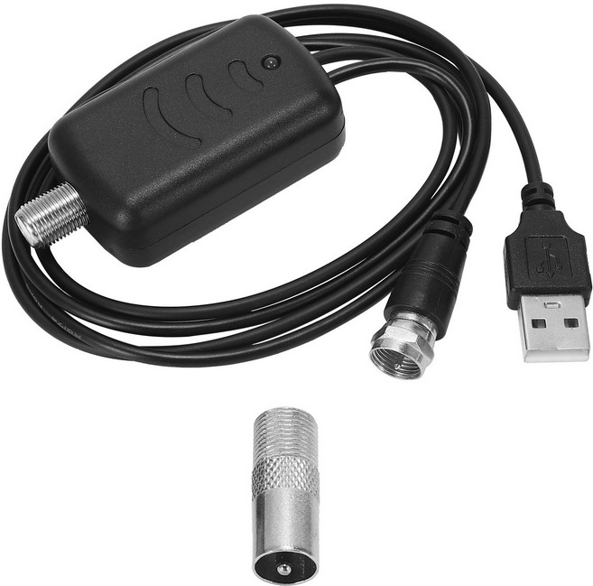 HDTV 공중 증폭기 신호 부스터 TV HDTV 안테나(USB 전원 공급 장치 키트 포함), 하나, 검은 색, 검은색