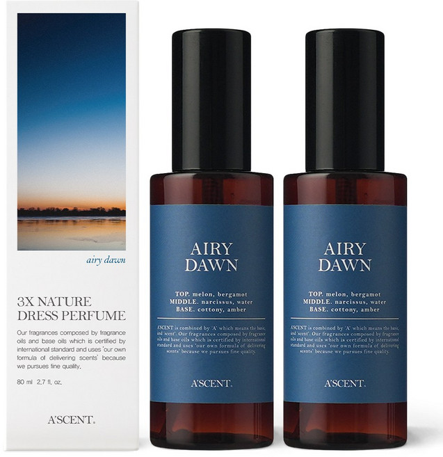 에이센트 드레스퍼퓸 섬유향수, 2개, 80ml, 에어리던