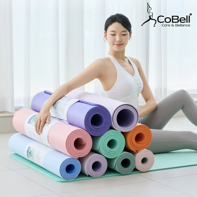 Cobell 10mm 논슬립 와이드 NBR TPE 요가매트 6mm 리버서블 마이크로 필라테스 홈트 헬스 운동 스트레칭, 1개, NBR인디핑크