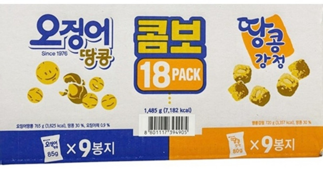 오리온 오징어+땅콩강정, 1개