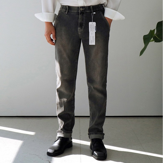 [맨즈북] 히든밴딩 남자 10부 청바지 편안한 올스판 슬림핏 데님팬츠 S-5XL