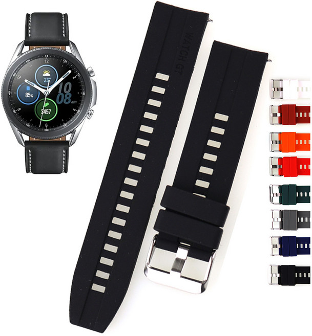 갤럭시워치3 41M SM-R850 스포츠 플랫 실리콘밴드 우레탄 스트랩 호환, 07 FMZ07RBR20 브릭레드