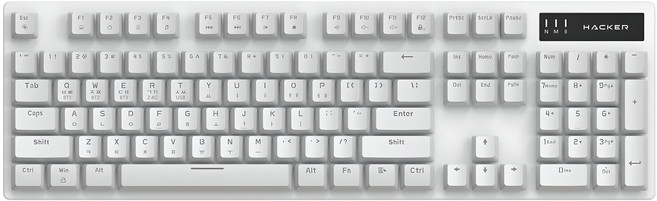 앱코 교체축 유무선 블루투스 기계식 게이밍 키보드, 화이트, 적축, 적축