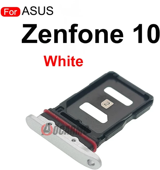 호환 ASUS Zenfone 9 10 Sim 트레이 소켓 슬롯 홀더 교체 부품 용 검정색/흰색 SIM 카드 수리, 01 Zenfone 10--White