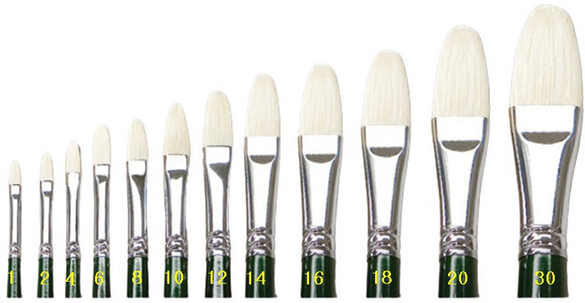 루벤스 600F 필버트붓 시리즈 돈모 유화아크릴붓, 18호