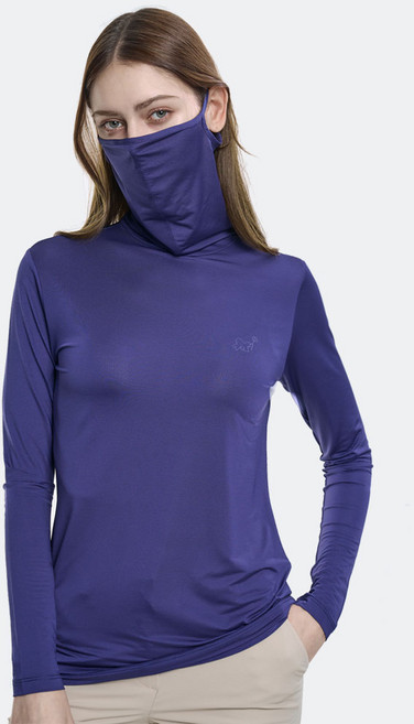 <투엘라> 여성 마스크넥 긴팔 티셔츠 / 썬쉴드 마스크 일체형 등산 아웃도어 골프 스포츠 레이어드 긴팔티