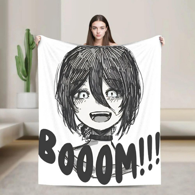 체인소 맨 레제 애니메이션 소프트 블랭킷 캠핑 플러시 담요 소파 의자 플란넬 침대 커버, 1개, 색상: 1. 7 / 크기: D. 102x127cm