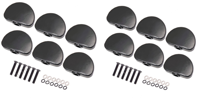 셀고 통기타 헤드 줄감개 페그 손잡이 수리악세사리, 2세트, 블랙메탈